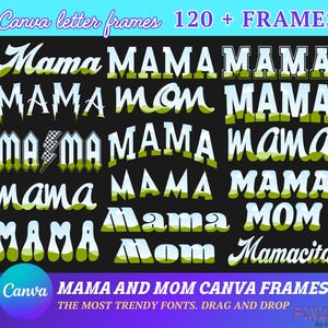 Pacote de cartas com molduras Canva: molduras para cartas de mamãe e mamãe CANVA, modelo Canva, cartas Canva, molduras Canva, letras com moldura Canva, mãe canva