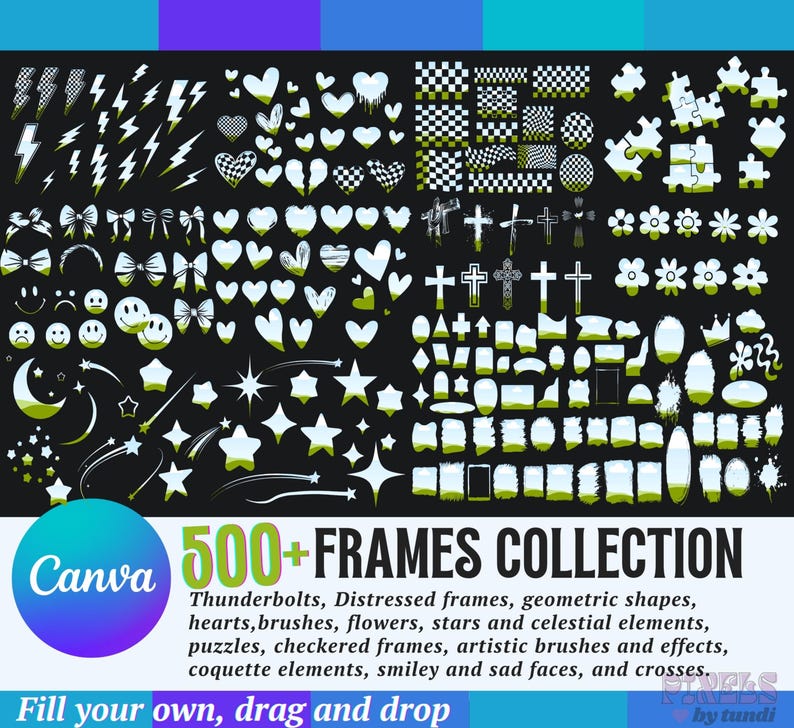 Canva Frames MEGA Bundle 13,500 plus: Alphabet Letters, Design Elements, Editable Template, Drag Drop, (Digital Download, lifetime updates) image 10