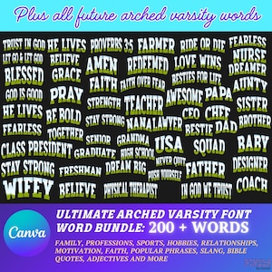 Arched Varsity Words Canva Frames Mega Bundle (Digital Download)