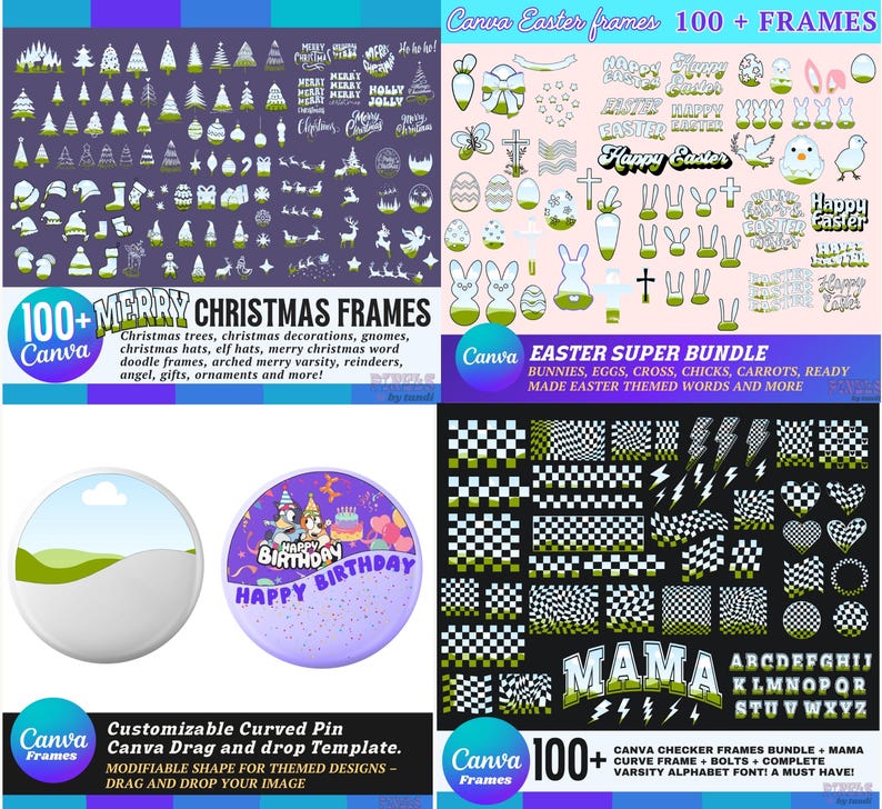Canva Frames MEGA Bundle 13,500 plus: Alphabet Letters, Design Elements, Editable Template, Drag Drop, (Digital Download, lifetime updates) image 15
