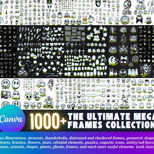 Canva Frames MEGA Bundle 13,500 plus: Alphabet Letters, Design Elements, Editable Template, Drag Drop, (Digital Download, lifetime updates) image 5