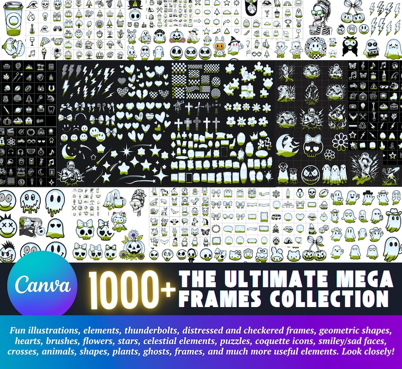 Canva Frames MEGA Bundle 13,500 plus: Alphabet Letters, Design Elements, Editable Template, Drag Drop, (Digital Download, lifetime updates) image 5