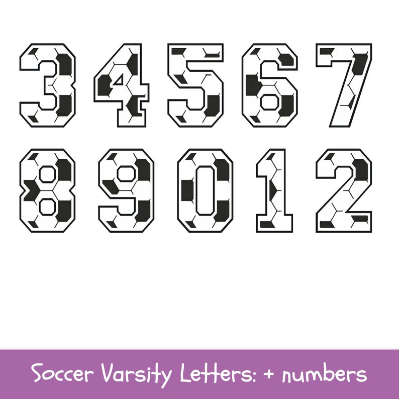 Soccer Box Letters Soccer Varsity Letters PNG Bundle: Hand Drawn Alphabet (digital ...