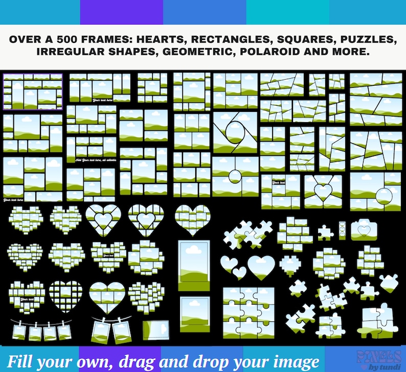 Canva Frames MEGA Bundle 13,500 plus: Alphabet Letters, Design Elements, Editable Template, Drag Drop, (Digital Download, lifetime updates) image 13
