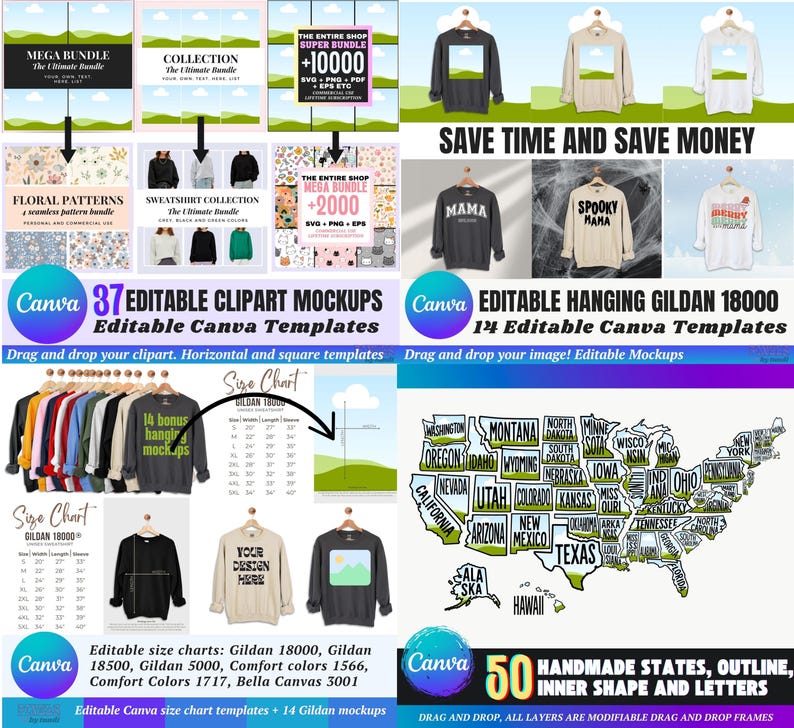 Canva Frames MEGA Bundle 13,500 plus: Alphabet Letters, Design Elements, Editable Template, Drag Drop, (Digital Download, lifetime updates) image 16