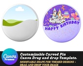Curved Pin Template, Customizable Design, Canva Frames (PDF Download)