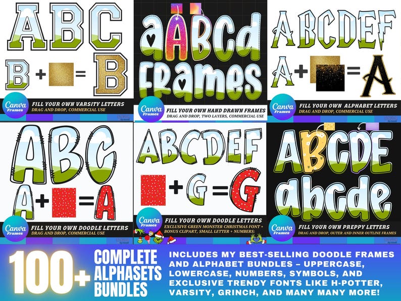 Canva Frames MEGA Bundle 13,500 plus: Alphabet Letters, Design Elements, Editable Template, Drag Drop, (Digital Download, lifetime updates) image 2