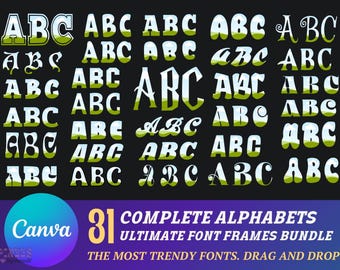 Canva Font Frames Bundle: 31 Alphabet Sets (Digital Download)