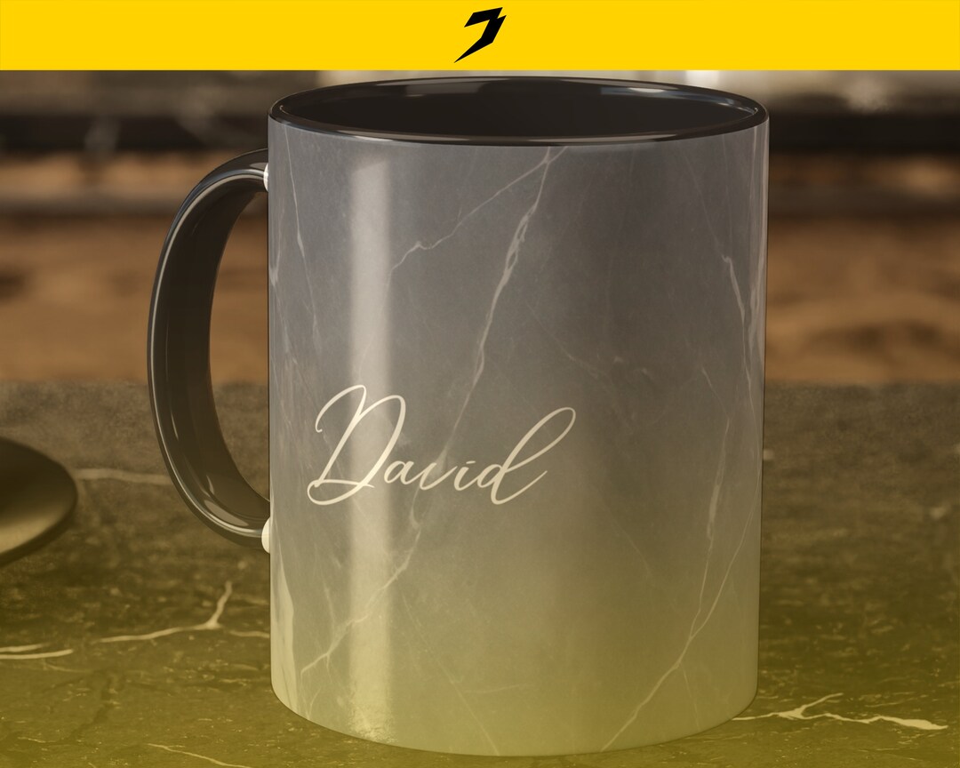 Gray Marble Mug Personalized Watercolour Marble Cup Cute Etsy