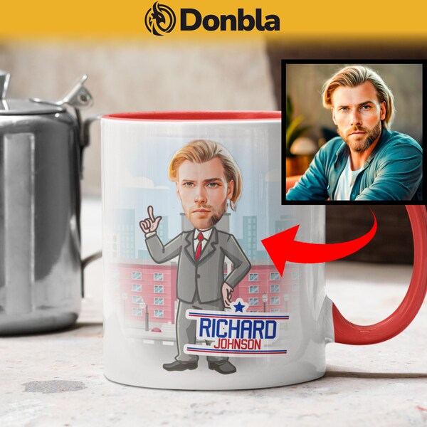 Custom Politician Cartoon Portrait Mug For Man Gift For Politician Cup Gift For Politician Coffee Mug Personalized For Politician For Him