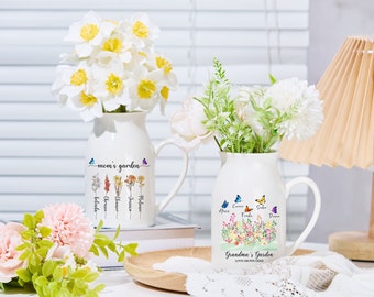 Vase à fleurs personnalisé pour grand-mère