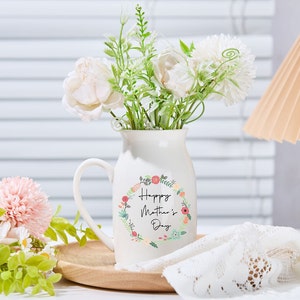 Birth Month Flowers Gift For Mom Personalised Mother's Day Jug Grandmas Garden Flower Vase Ceramic Vase Grandparents Gift Mothers Day Gift image 3