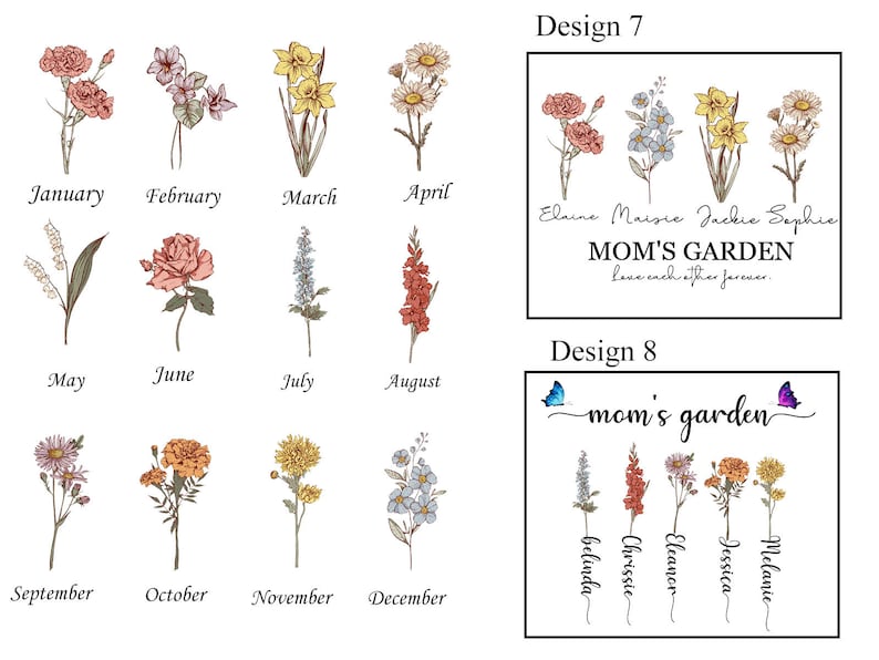 Birth Month Flowers Gift For Mom Personalised Mother's Day Jug Grandmas Garden Flower Vase Ceramic Vase Grandparents Gift Mothers Day Gift image 10