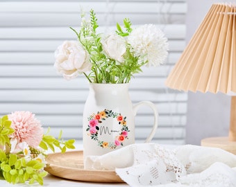 Vase personnalisé pour la fête des mères pour la fête des mères Vase pour la fête des mères personnalisé prénom petit-enfant Vase à fleurs cadeau fête des mères pour grand-mère cadeau pour maman