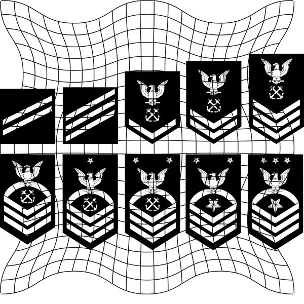 U.S. Navy Enlisted Rank Bundle - SA - SN - PO3 - PO2 - PO1 - CPo - SCPo - MCPo - Svg, Png Works on Laser, Cricut or CnC