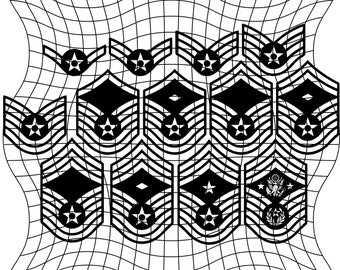 U.S. Air Force Enlisted Rank - Amn - A1C - SrA - SSgt - MSgt - SMSgt - CMSgt - Svg, Png Works on Laser, Cricut or CnC