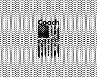 Clipart honkbalcoach: Amerikaanse vlag SVG-png-bestand (digitale download)
