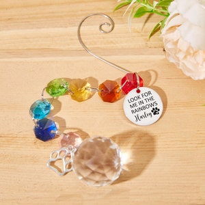 Rainbow bridge pet, sun catcher, pet memorial gifts, personalized name, dog,cat,pet remembrance gifts, dog sympathy gift, Pet Grave Markers