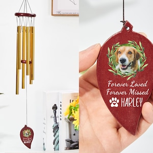 Personalized Wind Chimes, Pet Memorial Wind Chimes, Pet Loss Gift,Sympathy Wind Chime, Bereavement Gift, Cat Memorial ,Loss of Pet Gifts image 4