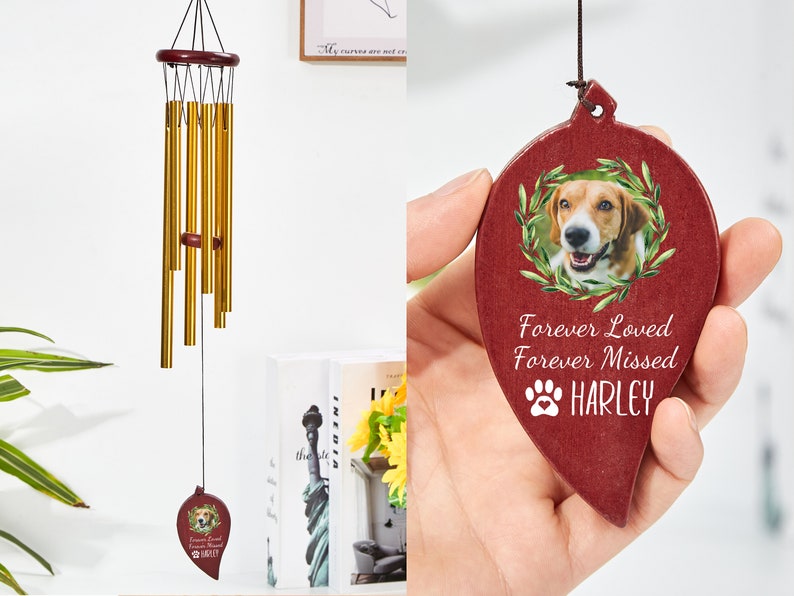 Personalized Wind Chimes, Pet Memorial Wind Chimes, Pet Loss Gift,Sympathy Wind Chime, Bereavement Gift, Cat Memorial ,Loss of Pet Gifts image 4