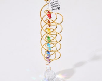 Rainbow bridge pet, sun catcher, pet memorial gifts, personalized name, dog,cat,pet remembrance gifts, dog sympathy gift, Pet Grave Markers