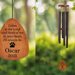 Personalized Pet Memorial Outdoor Wind Chime, Loss of Dog Memorial, Dog Cat Loss Sign for Garden, Pet Remembrance gifts, Dog sympathy gift