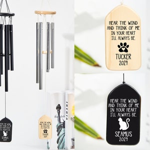 Personalized Wind Chimes, Pet Memorial Wind Chimes, Pet Loss Gift,Sympathy Wind Chime, Bereavement Gift, Cat Memorial ,Loss of Pet Gifts image 9