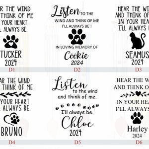 Personalized Wind Chimes, Pet Memorial Wind Chimes, Pet Loss Gift,Sympathy Wind Chime, Bereavement Gift, Cat Memorial ,Loss of Pet Gifts image 6