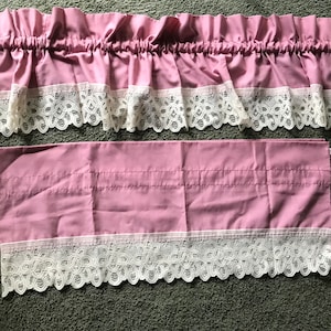 Vintage Fenster Volants rosa Leinen Volant Vorhänge Badezimmer Volants handgemachte volant für Küche boho volant passende Schlafzimmer Vorhänge