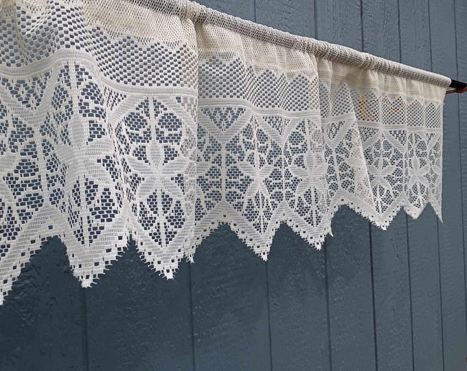 Lace Valance for Kitchen Vintage off White Rustic Curtain Valances Boho ...