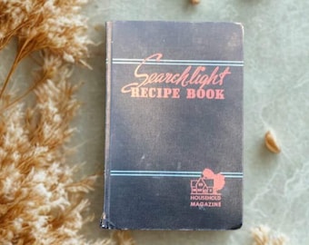 Antique Cook Book Gift for cook Searchlight Recipe Book 1940s cookbook vintage cook book with recipe tabs hardcover cookbook
