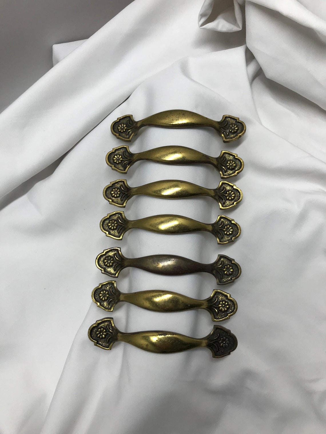 Vintage Kitchen Handles Brass Drawer Pulls Dresser Drawer