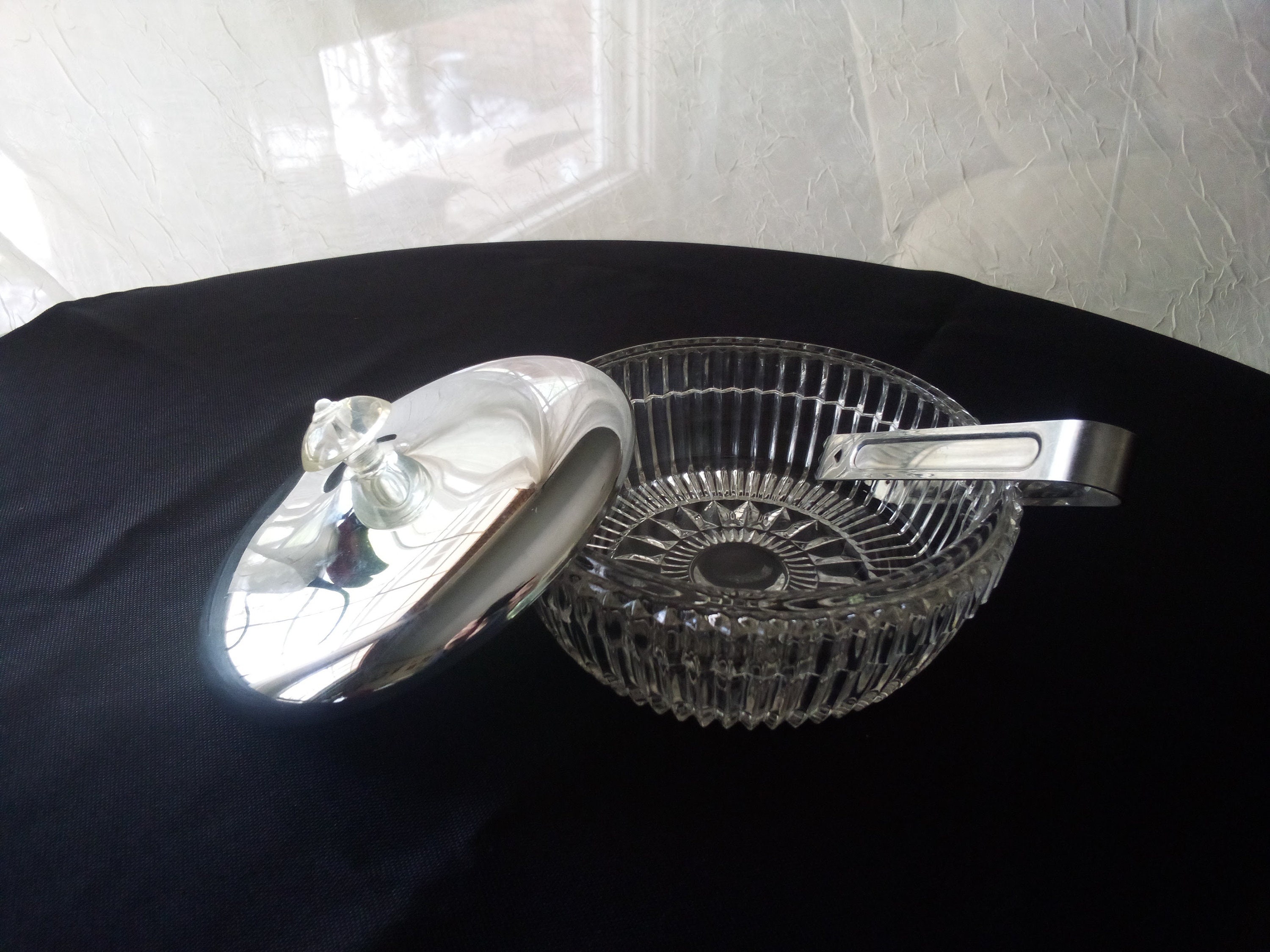 Lidded Sugar Bowl Vintage Sugar Bowl With Lid 3 Piece Set Glass and