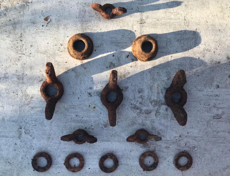 Rusty Washers Vintage Rusty Metal Mixed Media Supplies Rusty Metal With Holes Rusty ...