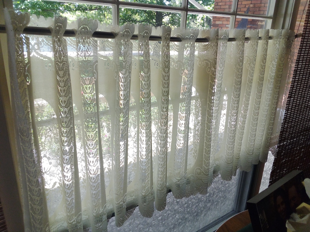 Kitchen Valance Vintage Lace Valance Curtains Crocheted Lace Cafe ...