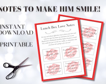 Love Notes for him Instant download thinking of you gift printable gift for boyfriend lunch box love notes thoughtful letter for husband