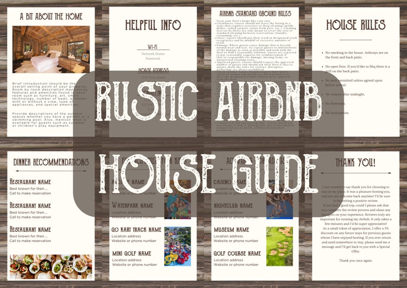 Airbnb Welcome Book Template Rustic Airbnb Welcome Note Vrbo Welcome ...