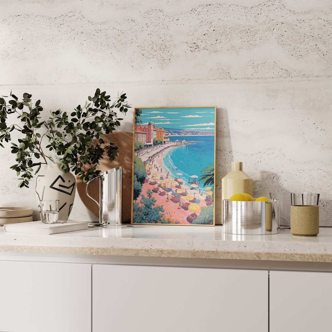 Cote D'azur Print, French Riviera Poster, Cote D'azur Retro, Travel ...