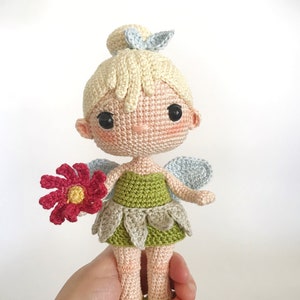 Tinker Bell Amigurumi Crochet Toy – Soft Handmade Fairy – Organic Yarn Plush – Fantasy Doll – Collectible Gift – Cute Nursery Decor