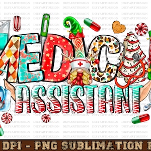 Christmas Medical Assistant PNG, Christmas, Medical Png, Nurse Png, Western, Medical Png, Hospital Png, Sublimation Design, Digital Download