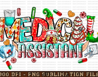 Christmas Medical Assistant PNG, Christmas, Medical Png, Nurse Png, Western, Medical Png, Hospital Png, Sublimation Design, Digital Download