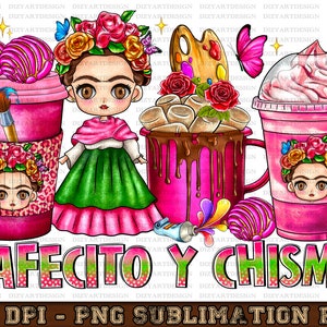 Cafecito y chisme coffee cups png, Mexican coffee cups png, cinco de mayo png, Mexican png, coffee mug png, sublimate designs download