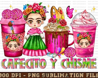 Cafecito y chisme coffee cups png, Mexican coffee cups png, cinco de mayo png, Mexican png, coffee mug png, sublimate designs download