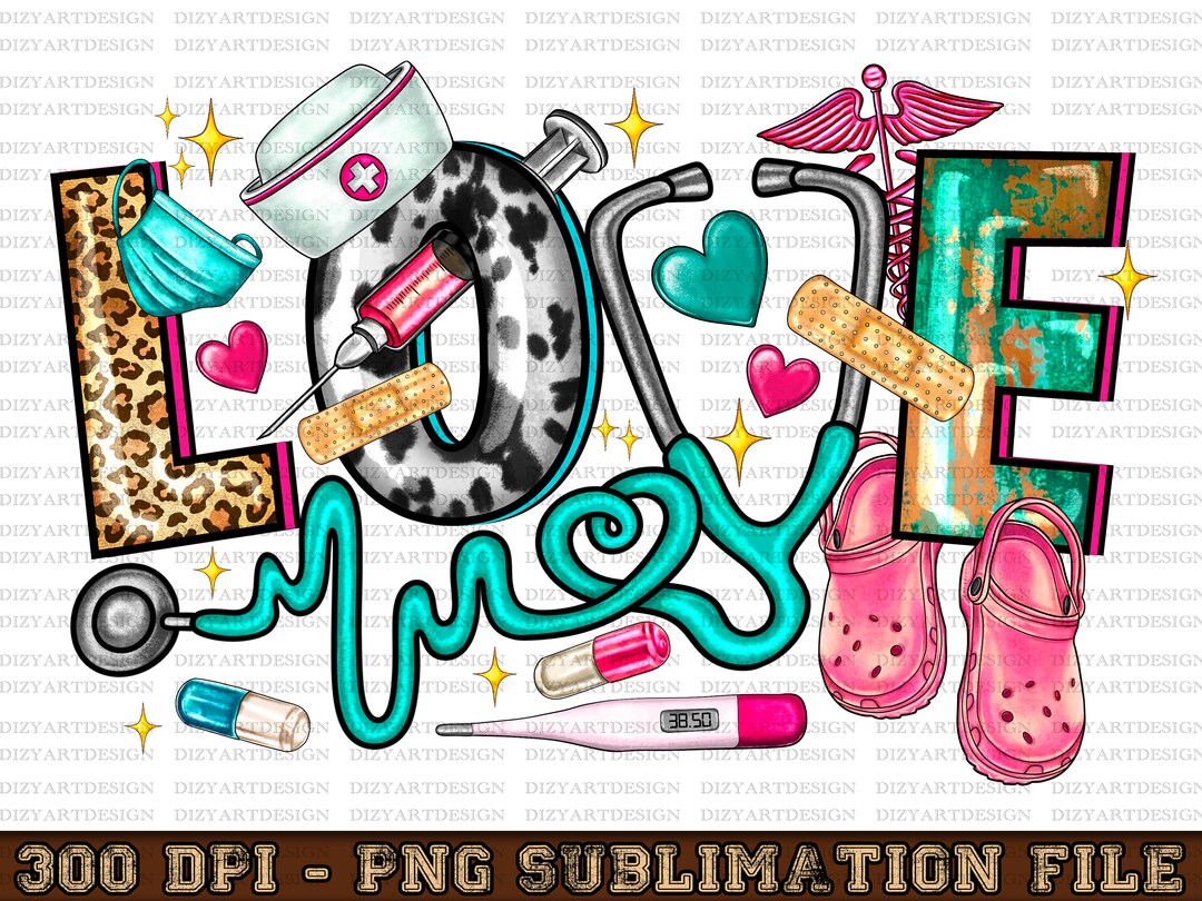 Love Nurse Western Png Sublimation Design Download, Nurse Png, Nursing ...