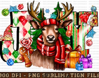 Joy with reindeer png sublimation design download, Christmas png, Christmas cute reindeer png, Christmas joy png, sublimate designs download