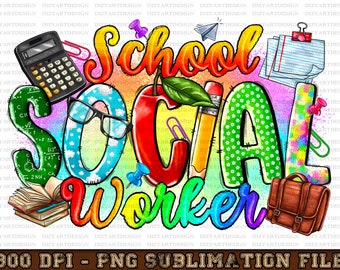 School Social Worker Png, Teacher Png, School Png, Social Png, Teacher Design Png, Western, Worker Png,Digital Download,Sublimation Design