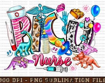 PICU Nurse Png Sublimation Design Download, Nurse Life Png, Nursing Png, Dinosaur Png, Sublimate Designs Download