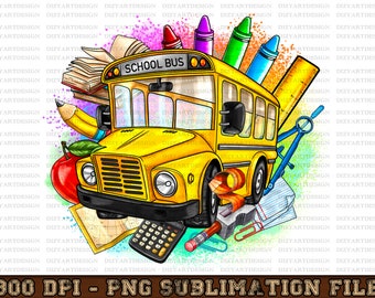 School Bus Png Sublimation, Back To School Png, School Bus Png, School Bus Driver Png, Sublimation Design Download, Digital Download