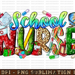 School Nurse Png sublimation design download, Christmas png, Merry Christmas png, Nurse png, Nursing png, sublimate designs download