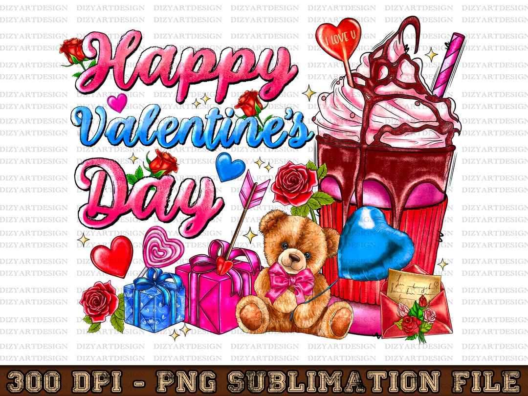 Happy Valentine's Day Png Sublimation Design Download, Valentine's Day ...